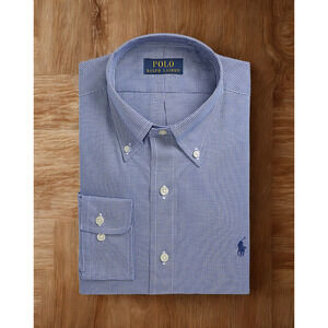 Polo Ralph Lauren Men’s Classic Fit Gingham Performance Shirt Navy White 2XL NWT